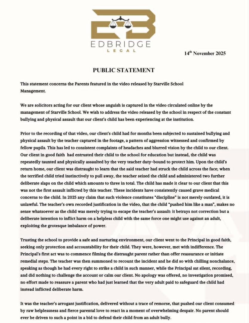 Parents of pupil who sl@pped teacher for sl@pping their child, speak